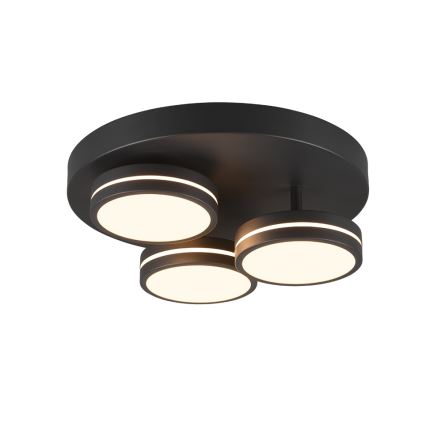 Trio - LED Stmívatelné stropní svítidlo FRANKLIN 3xLED/8,5W/230V 3000K pr. 35 cm černá