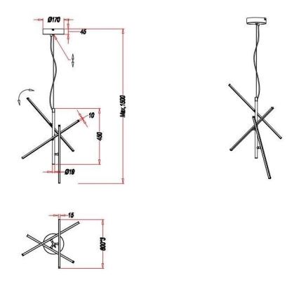 Trio - LED Stmívatelný lustr na lanku TIRIAC 3xLED/7,5W/230V bílá