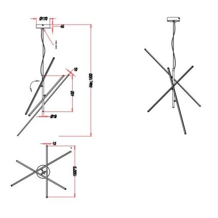 Trio - LED Stmívatelný lustr na lanku TIRIAC 3xLED/8,5W/230V bílá