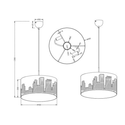 Trio - Lustr na lanku CAPITAL 2xE14/40W/230V