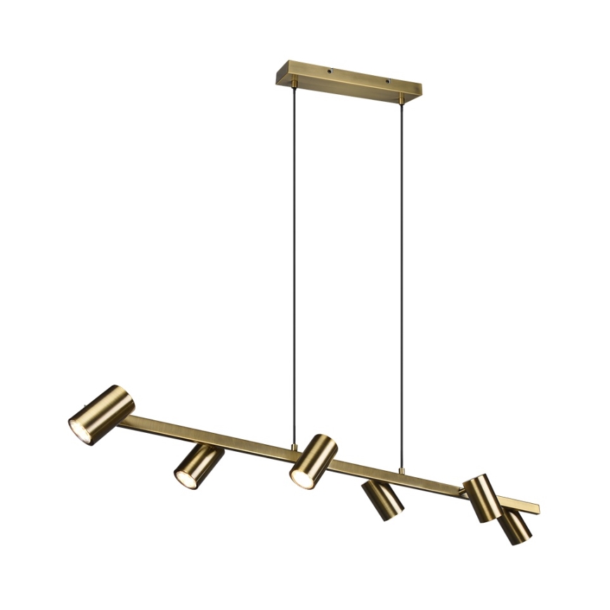 Trio - Lustr na lanku MARLEY 6xGU10/35W/230V mosaz