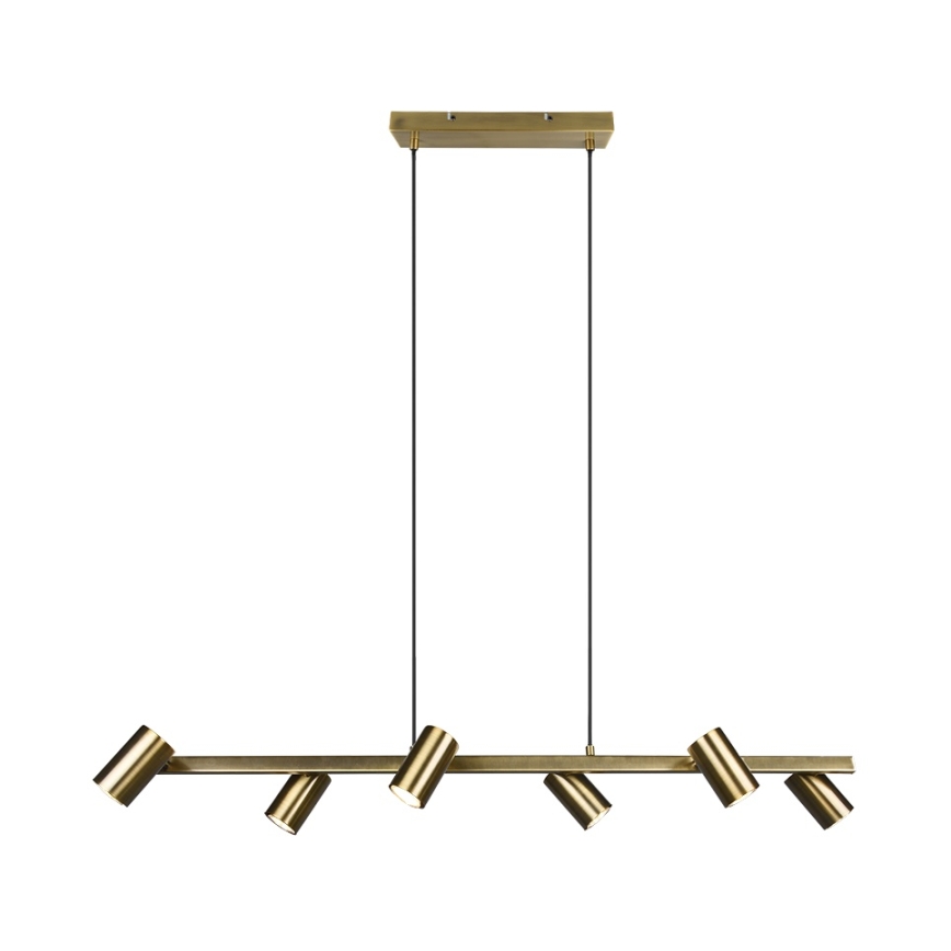 Trio - Lustr na lanku MARLEY 6xGU10/35W/230V mosaz