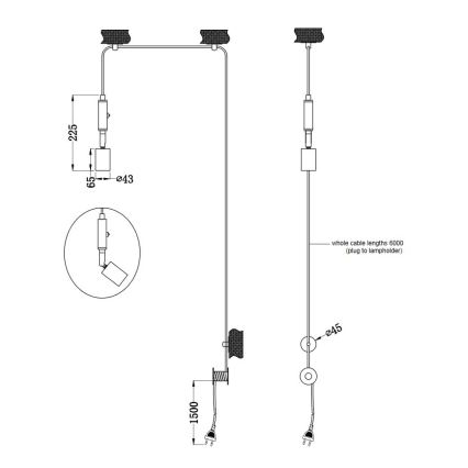 Trio - Lustr na lanku STELLA 1xE27/42W/230V