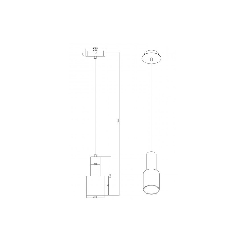 Trio - Lustr na lanku WAILER 1xGU10/5W/230V šedá