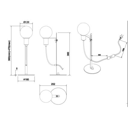 Trio - Stolní lampa NACHO 1xE14/28W/230V