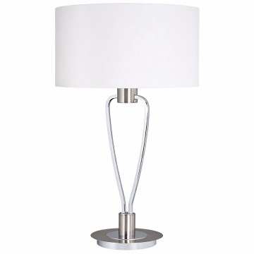 Trio - Stolní lampa PARIS 1xE27/60W/230V bílá/lesklý chrom