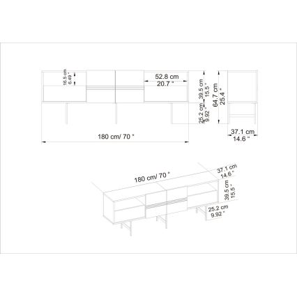 TV Stolek DERIN 65x180 cm černá