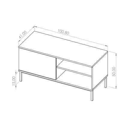 TV stolek ERISTI 50x100,8 cm bílý ořech