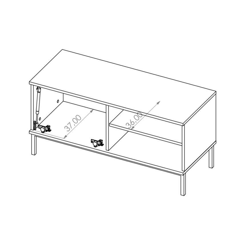 TV stolek ERISTI 50x100,8 cm černá
