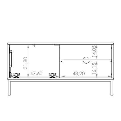 TV stolek ERISTI 50x100,8 cm černá