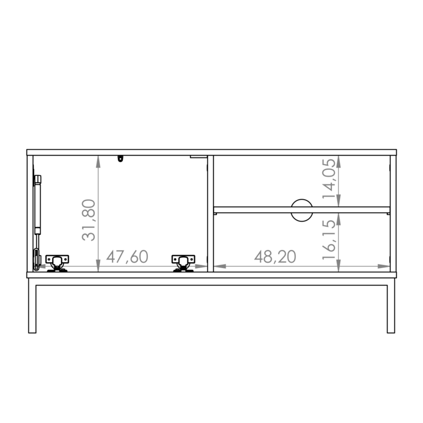 TV stolek ERISTI 50x100,8 cm černá