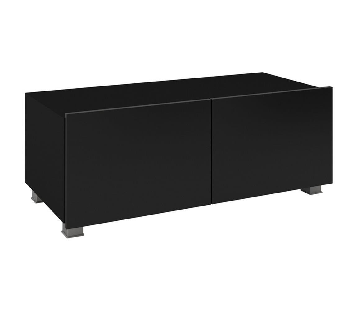 Konsimo Sp. z o.o. Sp. k. TV stolek PAVO 37x100 cm lesklá černá/matná černá 