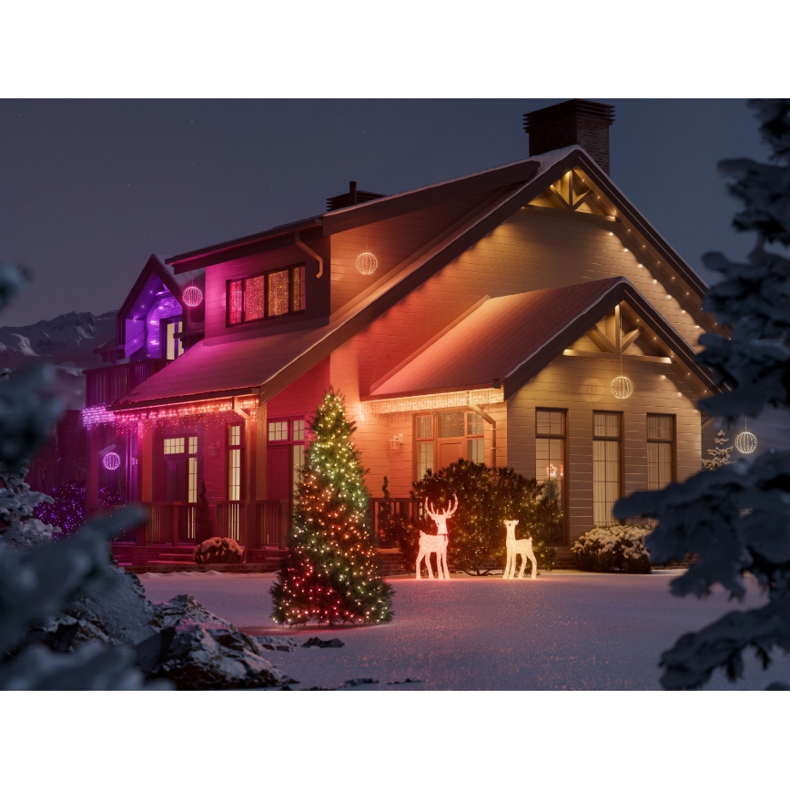 Twinkly - LED RGBW Stmívatelný venkovní vánoční sob REINGEERS 250xLED IP44 Wi-Fi