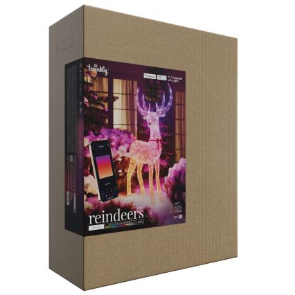 Twinkly - LED RGBW Stmívatelný venkovní vánoční sob REINGEERS 250xLED IP44 Wi-Fi
