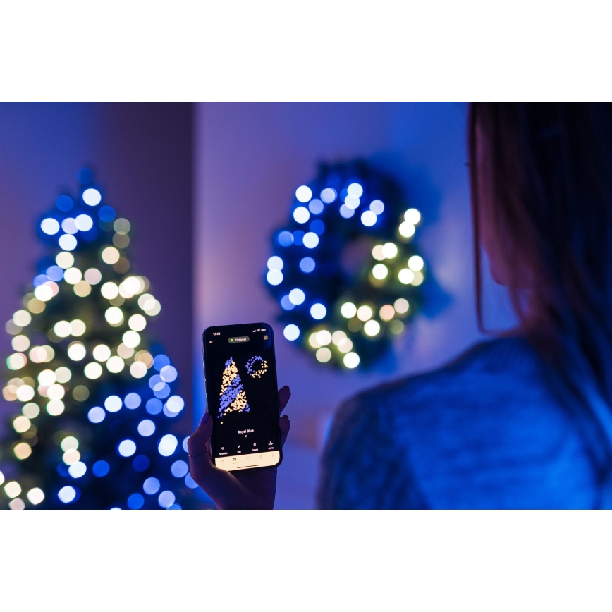 Twinkly - LED RGB Stmívatelný vánoční věnec 50xLED pr. 60 cm Wi-Fi