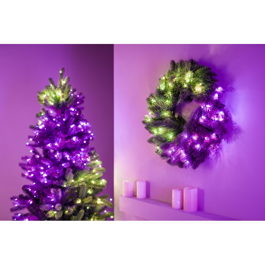 Twinkly - LED RGB Stmívatelný vánoční věnec 50xLED pr. 60 cm Wi-Fi
