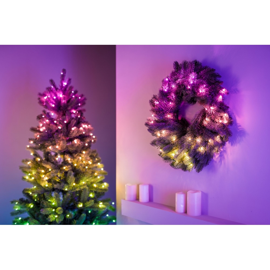 Twinkly - LED RGB Stmívatelný vánoční věnec 50xLED pr. 60 cm Wi-Fi