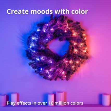 Twinkly - LED RGB Stmívatelný vánoční věnec 50xLED pr. 60 cm Wi-Fi