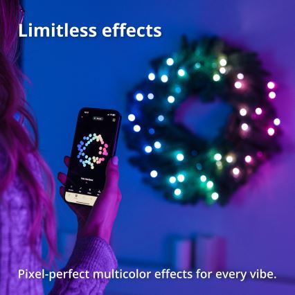 Twinkly - LED RGB Stmívatelný vánoční věnec 50xLED pr. 60 cm Wi-Fi