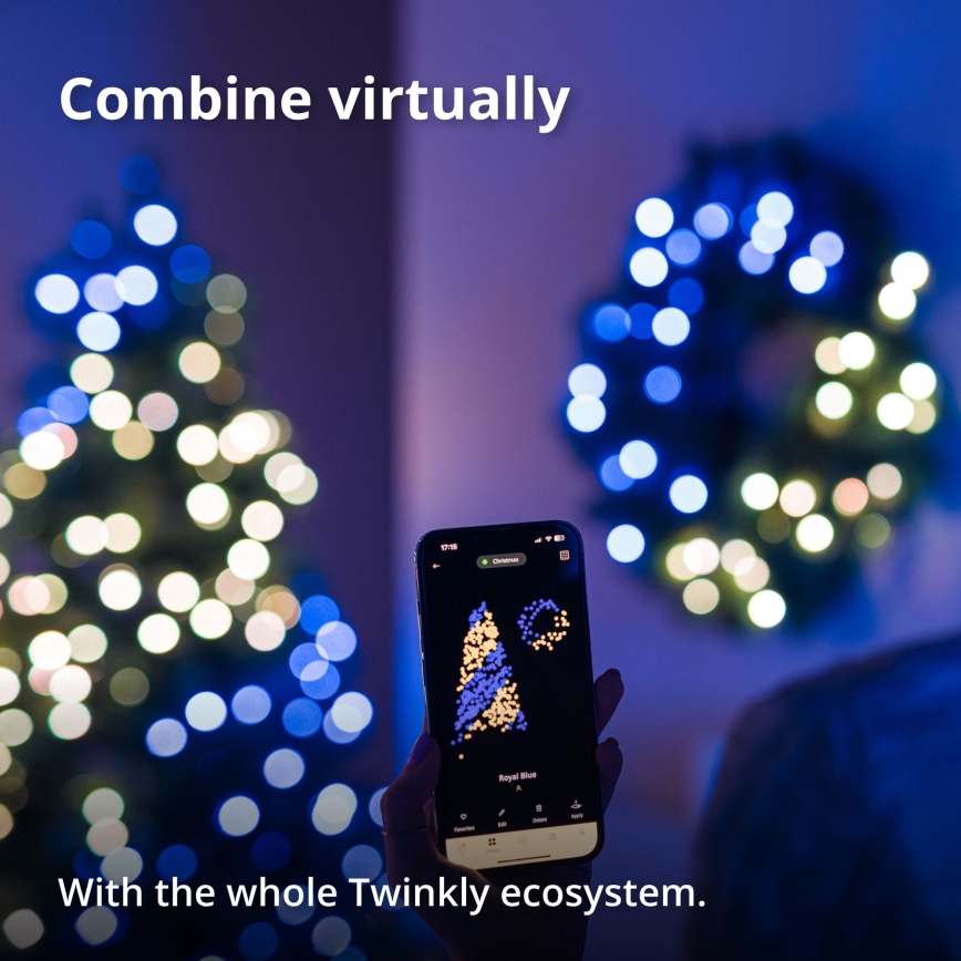 Twinkly - LED RGB Stmívatelný vánoční věnec 50xLED pr. 60 cm Wi-Fi