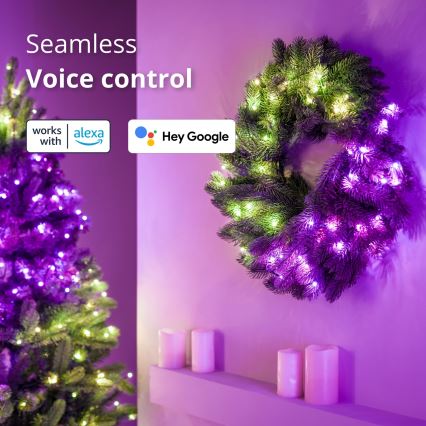 Twinkly - LED RGB Stmívatelný vánoční věnec 50xLED pr. 60 cm Wi-Fi