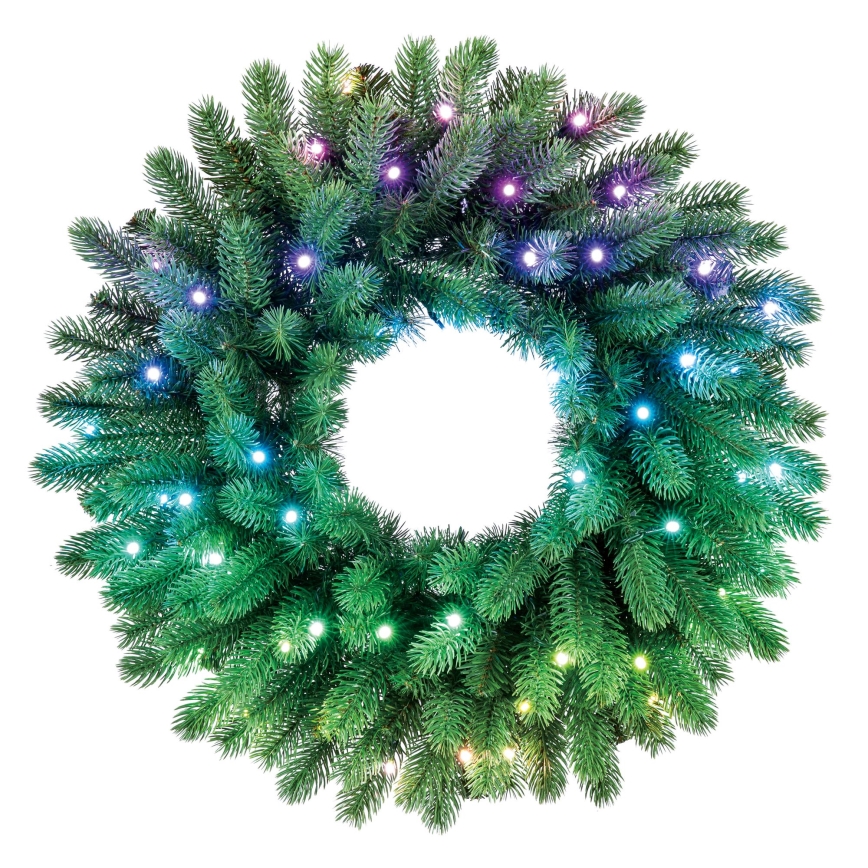 Twinkly - LED RGB Stmívatelný vánoční věnec 50xLED pr. 60 cm Wi-Fi