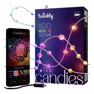 Twinkly - LED RGB Stmívatelný  řetěz CANDIES 100xLED 8 m USB Wi-Fi