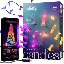 Twinkly - LED RGB Stmívatelný vánoční řetěz CANDIES 200xLED 14 m USB Wi-Fi