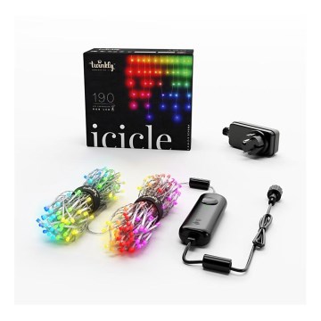 Twinkly - LED RGB Stmívatelný venkovní vánoční závěs ICICLE 190xLED 11,5m IP44 Wi-Fi