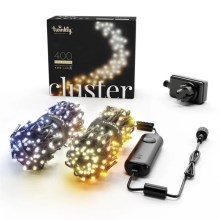 Twinkly - LED Stmívatelný venkovní vánoční řetěz CLUSTER 400xLED 9,5m IP44 Wi-Fi