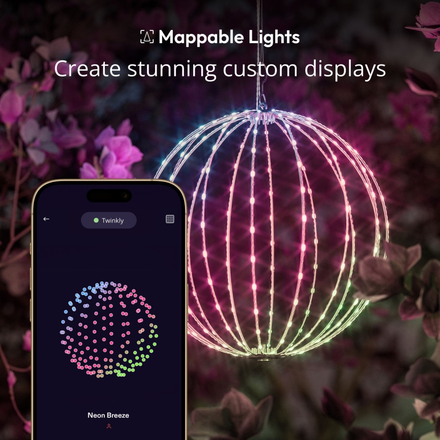 Twinkly - LED RGBW Stmívatelná venkovní dekorace SPHERE 210xLED IP44 Wi-Fi