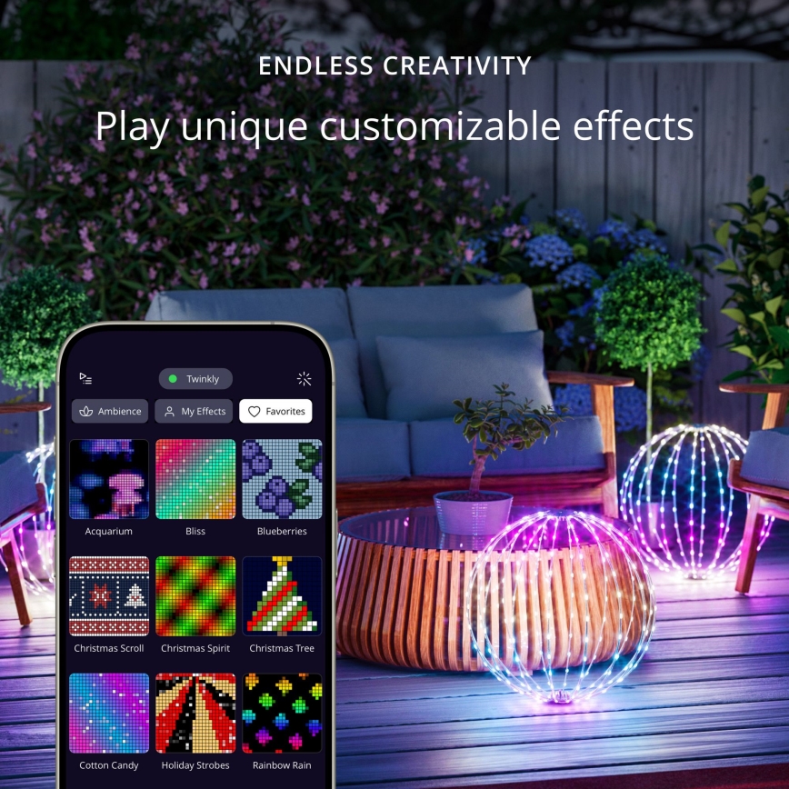 Twinkly - LED RGBW Stmívatelná venkovní dekorace SPHERE 210xLED IP44 Wi-Fi