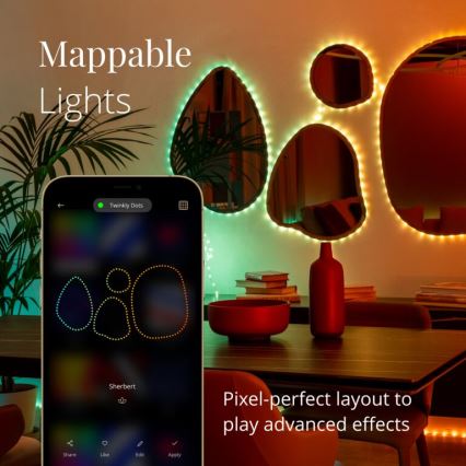 Twinkly - LED RGB Venkovní stmívatelný pásek DOTS 200xLED 10 m IP44 Wi-Fi