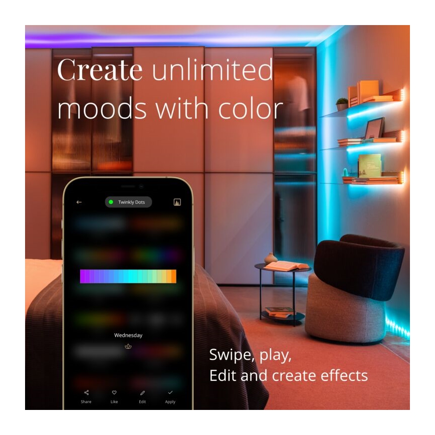 Twinkly - LED RGB Venkovní stmívatelný pásek DOTS 400xLED 20 m IP44 Wi-Fi