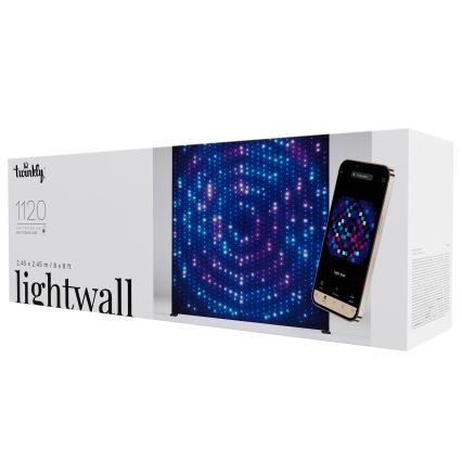 Twinkly - LED RGBW Stmívatelná hudební venkovní světelná stěna LIGHTWALL 1120xLED 2,6x2,7 m IP44 Wi-Fi + Music Dongle