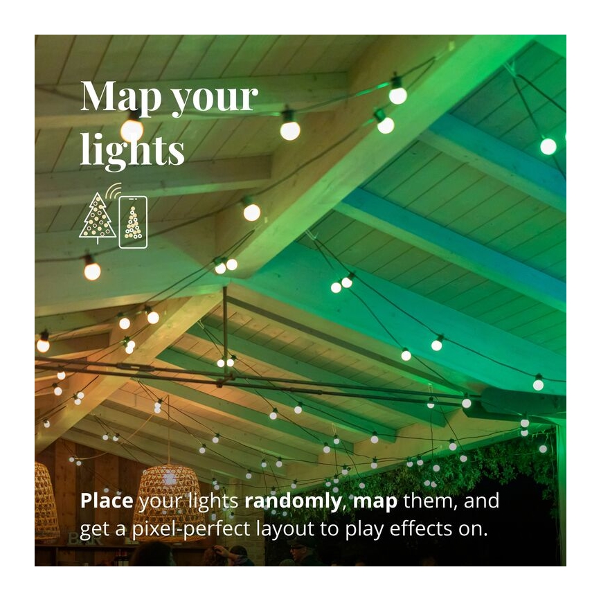 Twinkly - LED RGB Stmívatelný venkovní dekorační řetěz FESTOON 40xLED 24m IP44 Wi-Fi