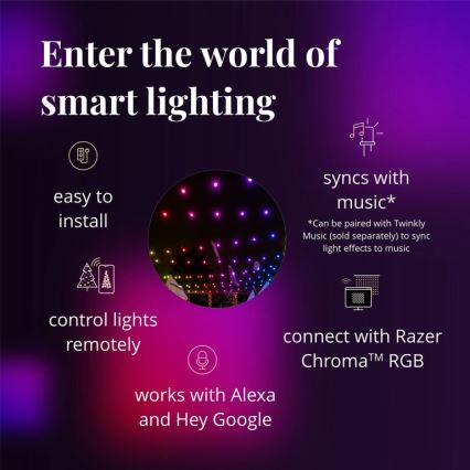 Twinkly - LED RGB Stmívatelný venkovní dekorační řetěz FESTOON 40xLED 24m IP44 Wi-Fi