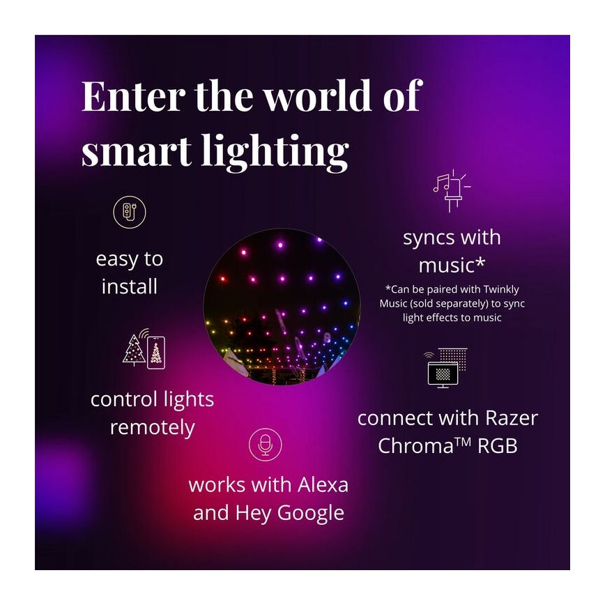 Twinkly - LED RGB Stmívatelný venkovní dekorační řetěz FESTOON 40xLED 24m IP44 Wi-Fi