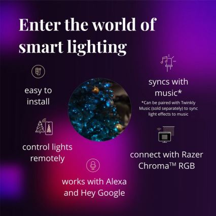 Twinkly - LED RGBW Stmívatelná vánoční dekorace PRE-LIT GARLAND 50xLED 3,15 m Wi-Fi