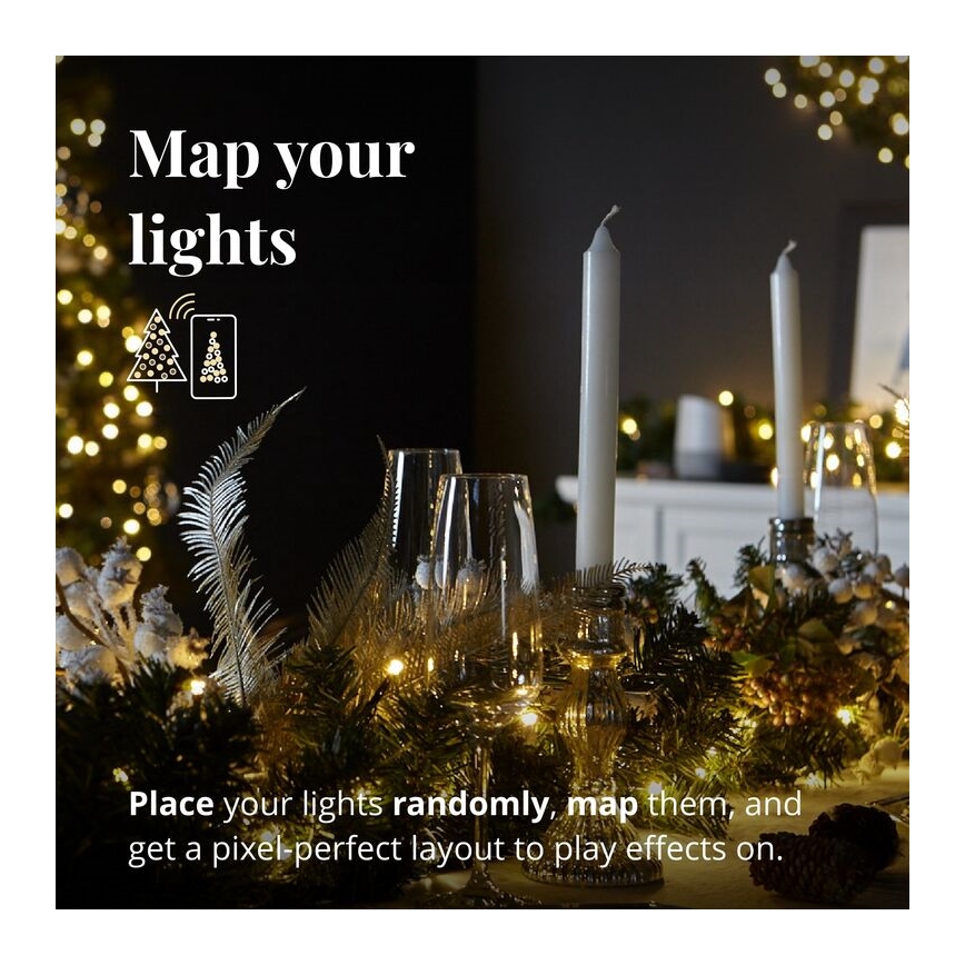 Twinkly - LED RGBW Stmívatelná vánoční dekorace PRE-LIT GARLAND 50xLED 3,15 m Wi-Fi
