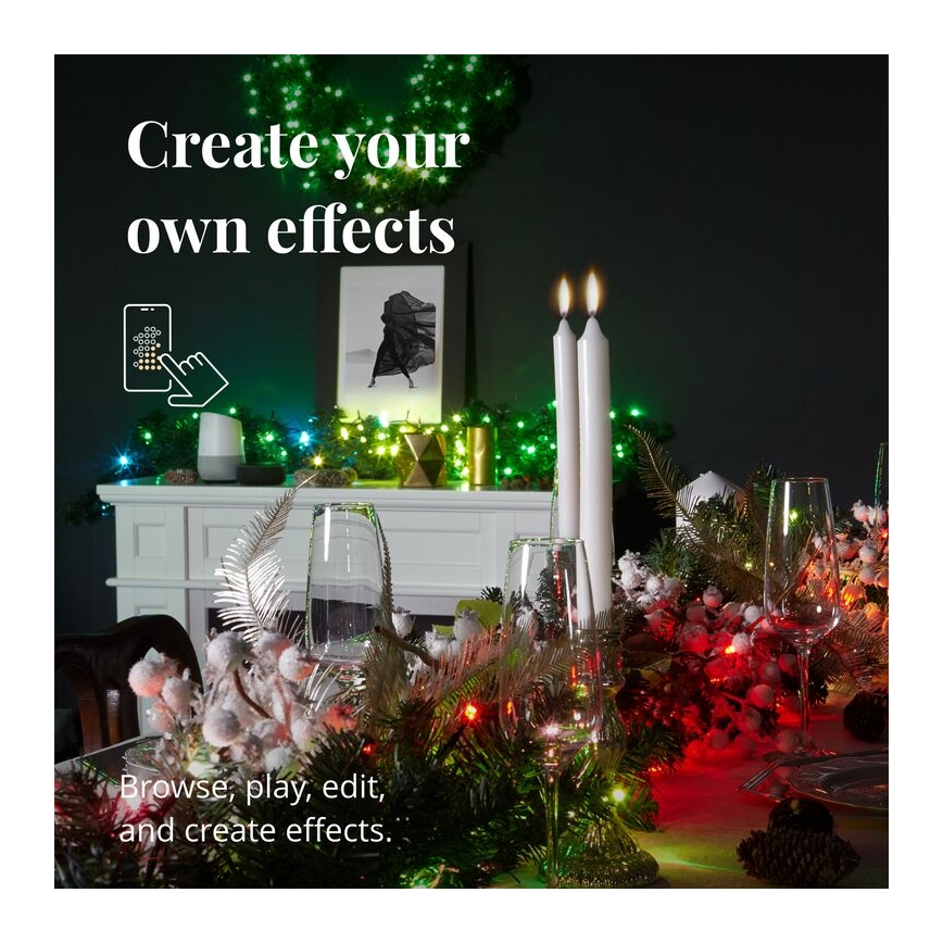 Twinkly - LED RGBW Stmívatelná vánoční dekorace PRE-LIT GARLAND 50xLED 3,15 m Wi-Fi