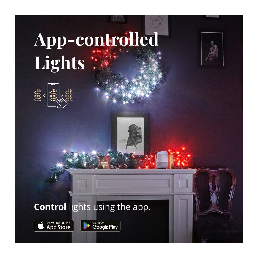 Twinkly - LED RGBW Stmívatelná vánoční dekorace PRE-LIT GARLAND 50xLED 3,15 m Wi-Fi