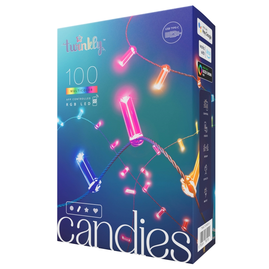 Twinkly - LED RGB Stmívatelný  řetěz 100xLED 8 m USB Wi-Fi