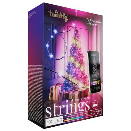 Twinkly - LED RGB Stmívatelný vánoční řetěz CANDIES 100xLED 8 m USB Wi-Fi