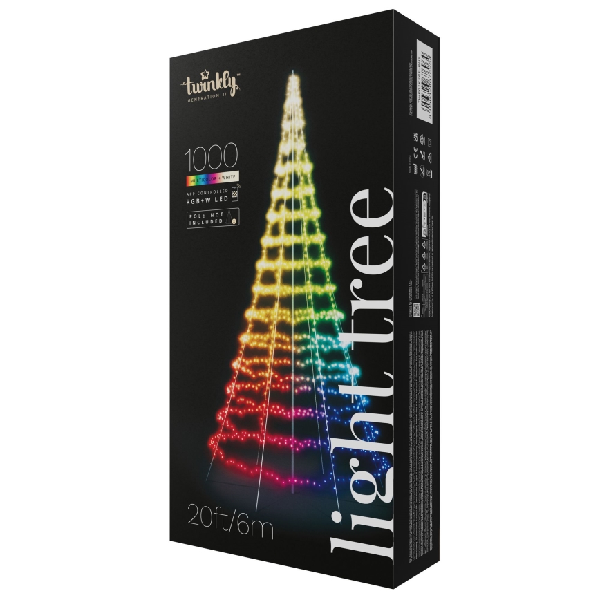 Twinkly - LED RGBW Stmívatelný venkovní vánoční stromek LIGHT TREE 1000xLED 6 m IP44 Wi-Fi