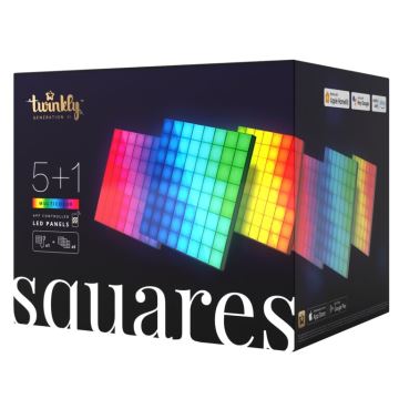 Twinkly - SADA 6xLED RGB Stmívatelný panel SQUARES 64xLED 16x16 cm Wi-Fi