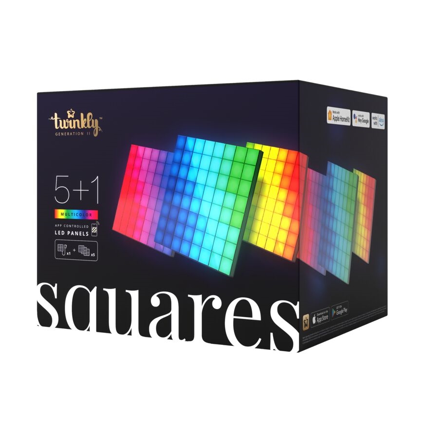Twinkly - SADA 6xLED RGB Stmívatelný panel SQUARES 64xLED 16x16 cm Wi-Fi
