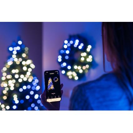 Twinkly - LED RGB Stmívatelný vánoční věnec PRE-LIT WREATH 50xLED pr. 61cm Wi-Fi