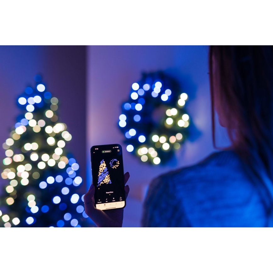 Twinkly - LED RGB Stmívatelný vánoční věnec PRE-LIT WREATH 50xLED pr. 61cm Wi-Fi