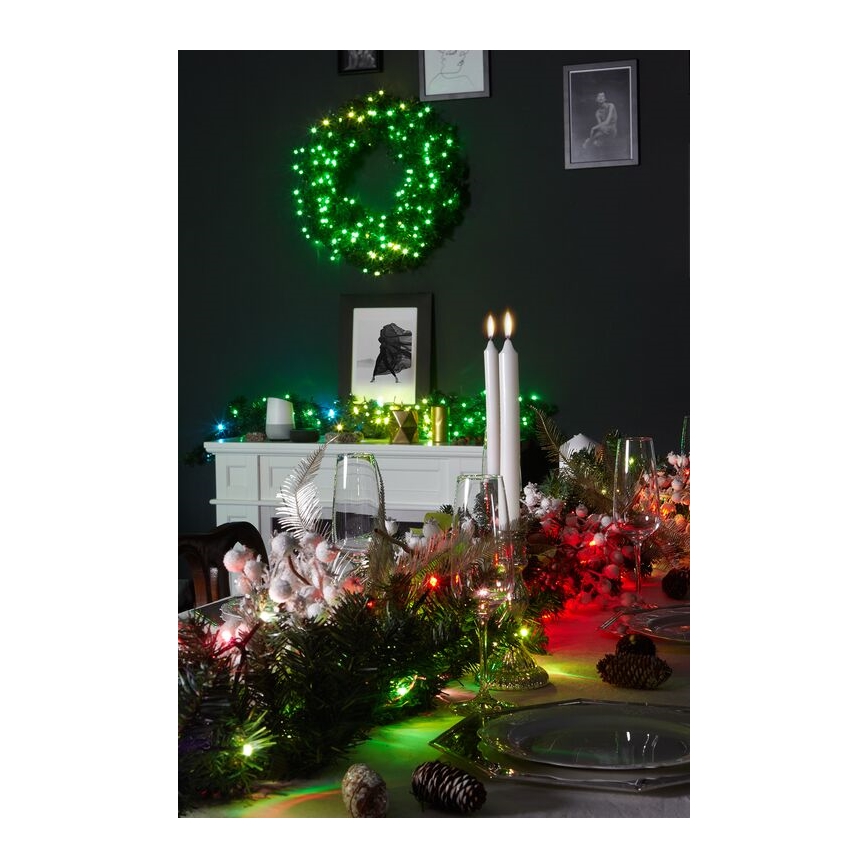 Twinkly - LED RGB Stmívatelný vánoční věnec PRE-LIT WREATH 50xLED pr. 61cm Wi-Fi